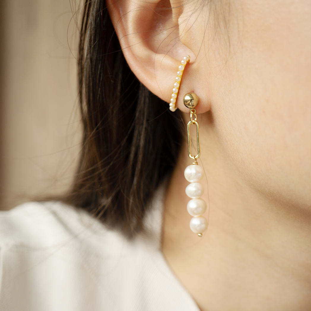 Sarah Quad Pearl Drop Earrings - justinejewellery