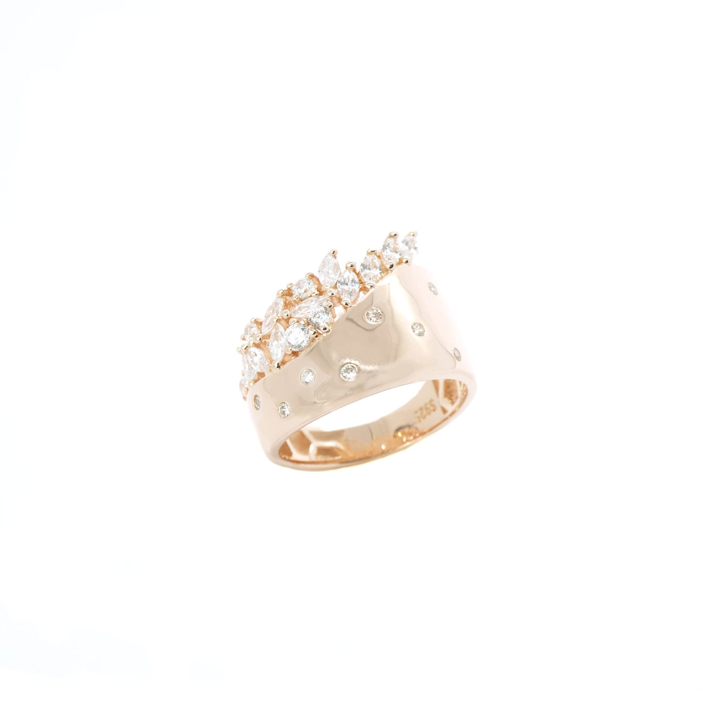 Rose Gold Dion Cubic Ring - justinejewellery
