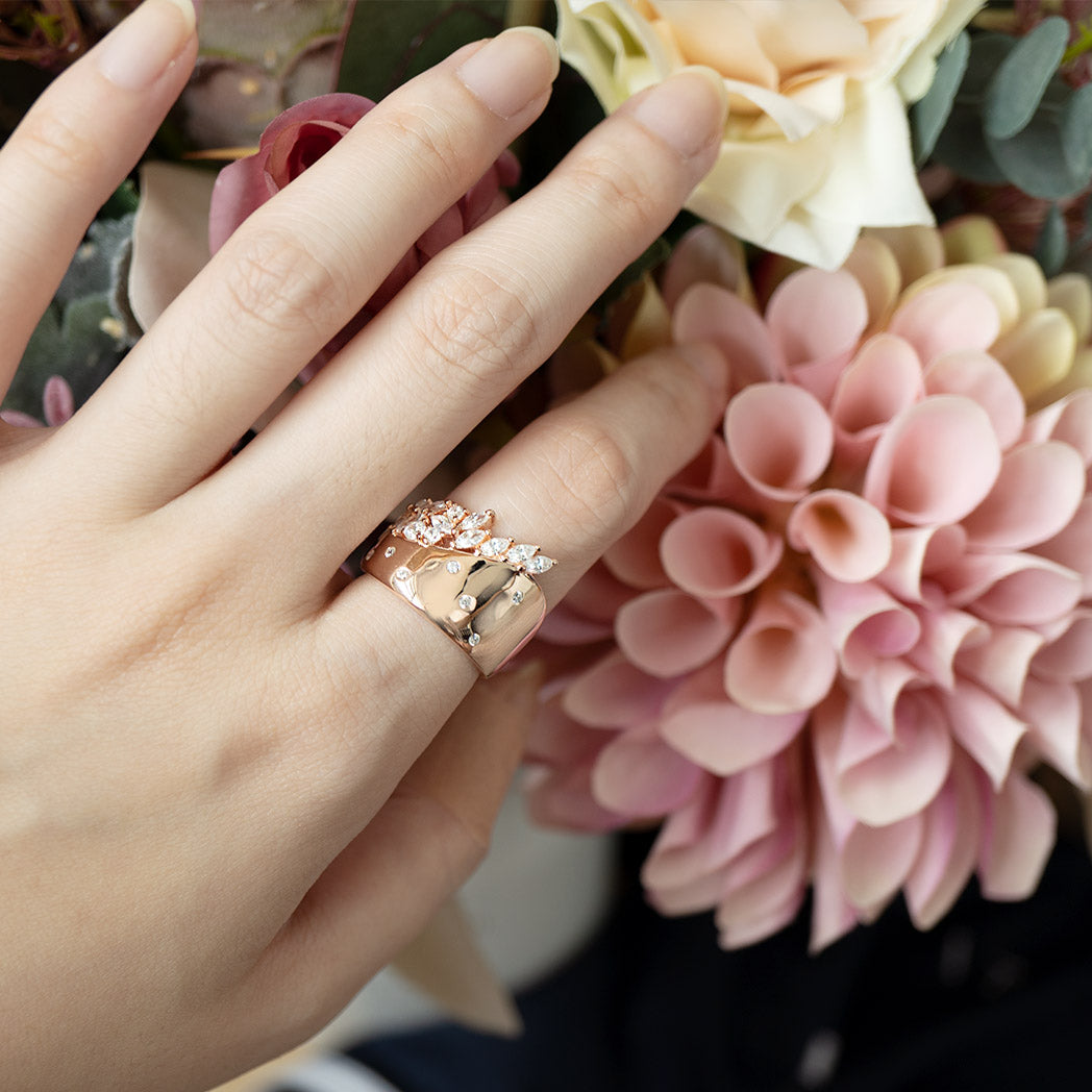 Rose Gold Dion Cubic Ring - justinejewellery