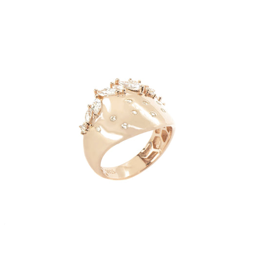 Rose Gold Quinn Cubic Ring - justinejewellery