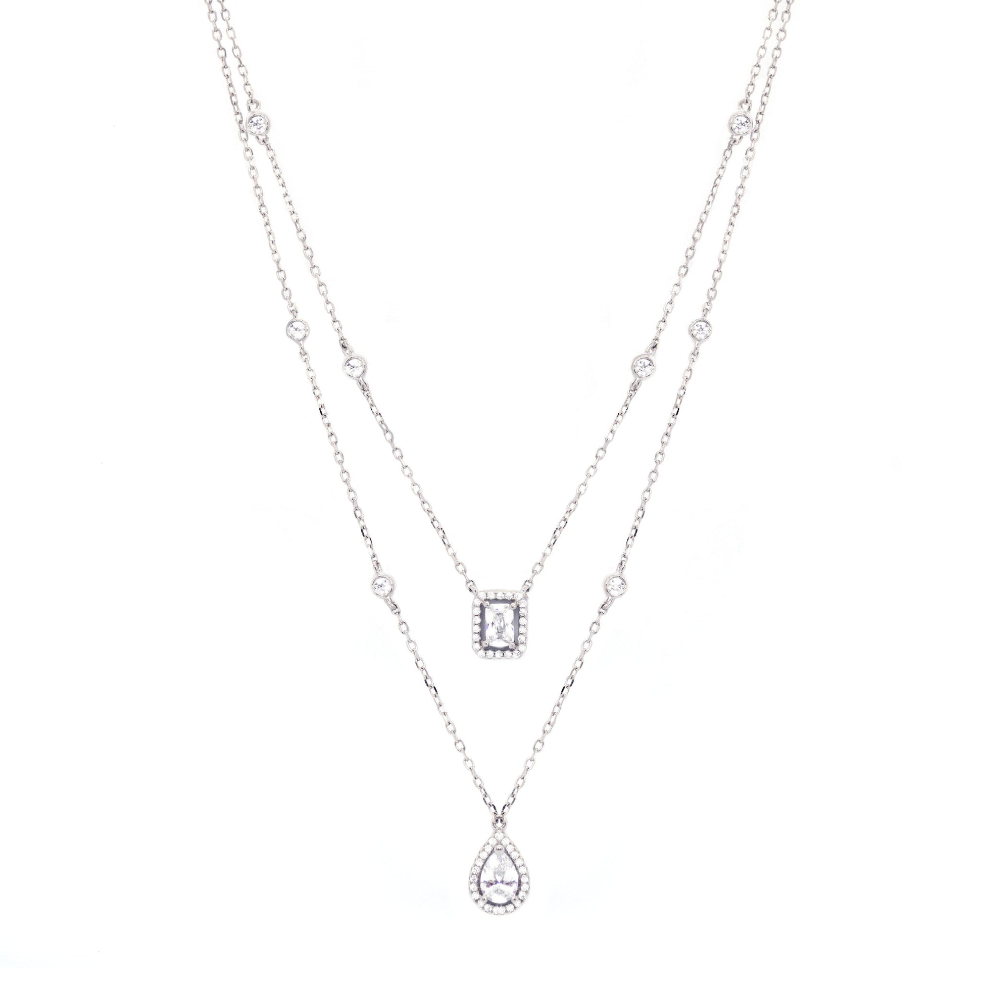 Silver Aurelia Cubic Necklace - justinejewellery