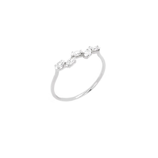 Silver Beatrice Cubic Ring - justinejewellery