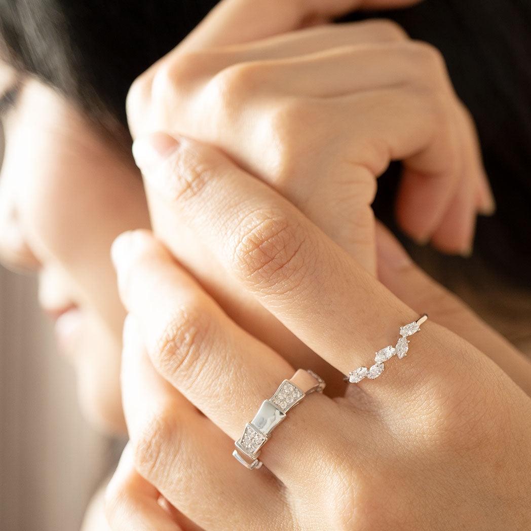 Silver Beatrice Cubic Ring - justinejewellery