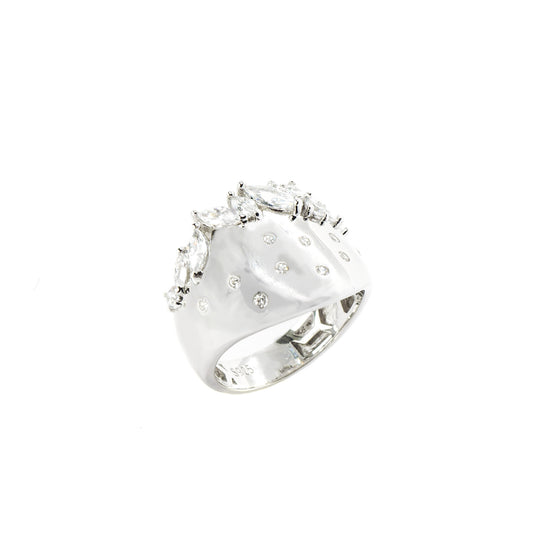 Silver Quinn Cubic Ring - justinejewellery