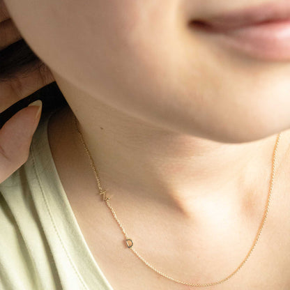 Solid Rose Gold Initial Necklace